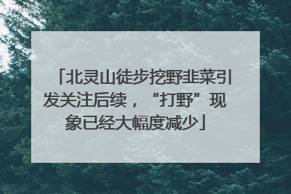 北灵山徒步挖野韭菜引发关注后续，“打野”现象已经大幅度减少