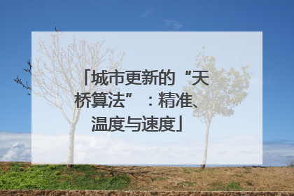 城市更新的“天桥算法”：精准、温度与速度