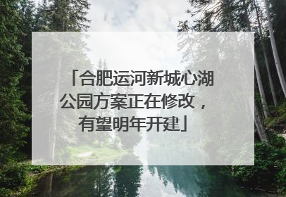 合肥运河新城心湖公园方案正在修改，有望明年开建