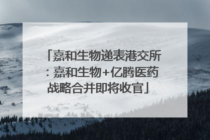 嘉和生物递表港交所：嘉和生物+亿腾医药战略合并即将收官