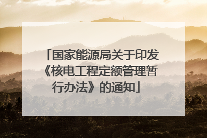 国家能源局关于印发《核电工程定额管理暂行办法》的通知
