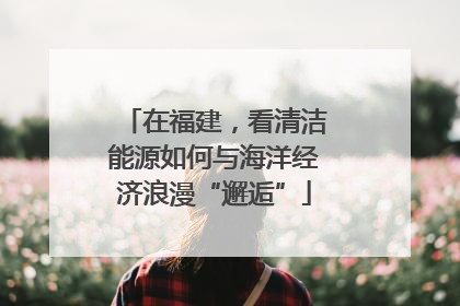 在福建，看清洁能源如何与海洋经济浪漫“邂逅”