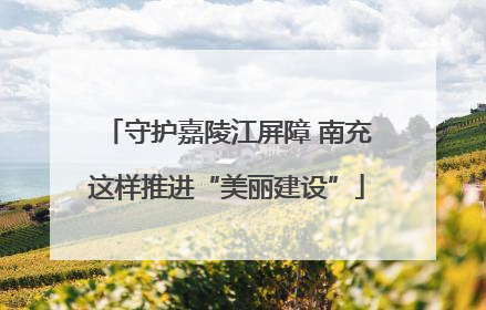 守护嘉陵江屏障 南充这样推进“美丽建设”