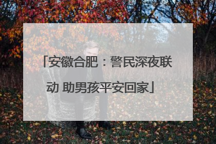 安徽合肥：警民深夜联动 助男孩平安回家