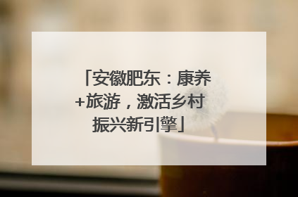 安徽肥东：康养+旅游，激活乡村振兴新引擎