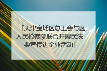 天津宝坻区总工会与区人民检察院联合开展民法典宣传进企业活动