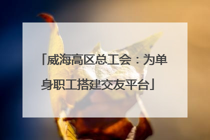 威海高区总工会：为单身职工搭建交友平台