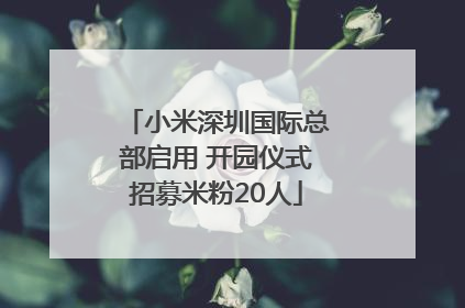 小米深圳国际总部启用 开园仪式招募米粉20人