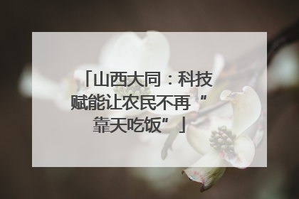 山西大同：科技赋能让农民不再“靠天吃饭”