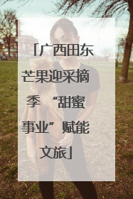 广西田东芒果迎采摘季 “甜蜜事业”赋能文旅