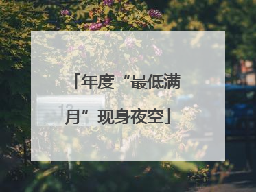 年度“最低满月”现身夜空