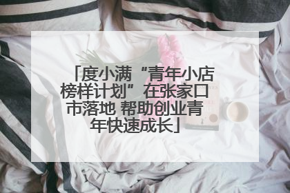 度小满“青年小店榜样计划”在张家口市落地 帮助创业青年快速成长