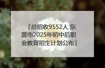 总招收9552人 东营市2025年初中后职业教育招生计划公布