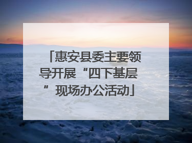 惠安县委主要领导开展“四下基层”现场办公活动