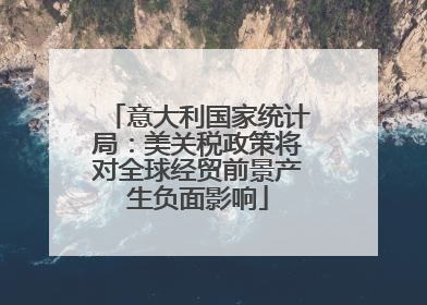 意大利国家统计局：美关税政策将对全球经贸前景产生负面影响
