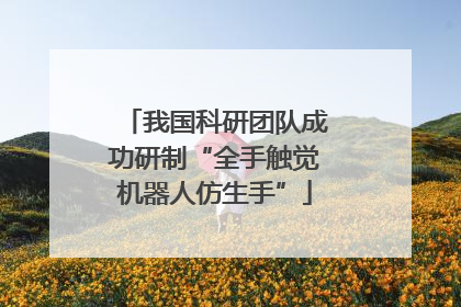 我国科研团队成功研制“全手触觉机器人仿生手”