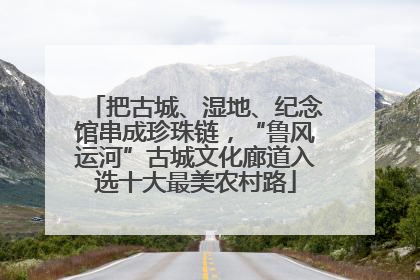 把古城、湿地、纪念馆串成珍珠链，“鲁风运河”古城文化廊道入选十大最美农村路