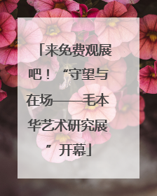 来免费观展吧！“守望与在场——毛本华艺术研究展”开幕