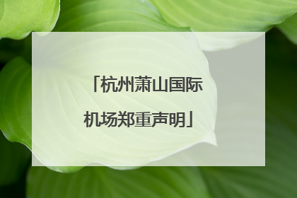 杭州萧山国际机场郑重声明