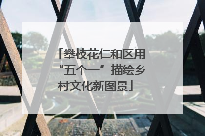 攀枝花仁和区用“五个一”描绘乡村文化新图景