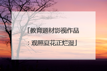 教育题材影视作品：观照夏花正烂漫