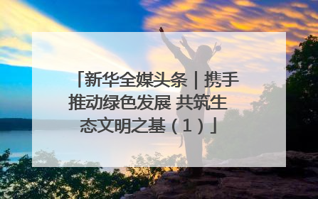 新华全媒头条｜携手推动绿色发展 共筑生态文明之基（1）