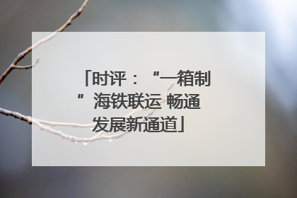 时评：“一箱制”海铁联运 畅通发展新通道