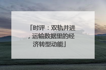 时评：双轨并进，运输数据里的经济转型动能