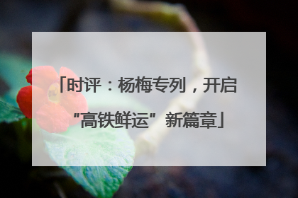 时评：杨梅专列，开启“高铁鲜运”新篇章