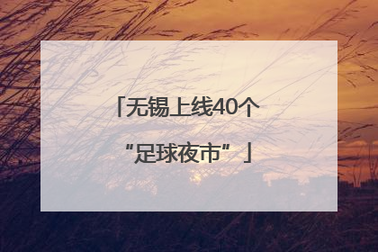 无锡上线40个“足球夜市”