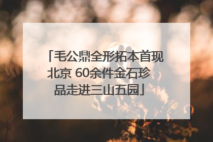 毛公鼎全形拓本首现北京 60余件金石珍品走进三山五园