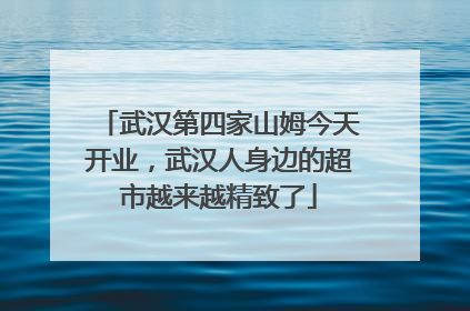 武汉第四家山姆今天开业，武汉人身边的超市越来越精致了