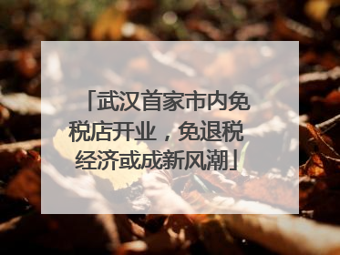 武汉首家市内免税店开业，免退税经济或成新风潮