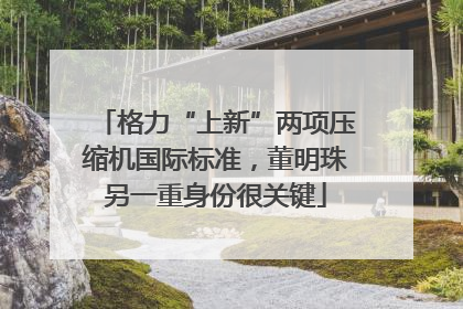 格力“上新”两项压缩机国际标准，董明珠另一重身份很关键