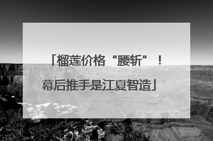榴莲价格“腰斩”！幕后推手是江夏智造