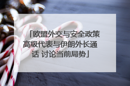 欧盟外交与安全政策高级代表与伊朗外长通话 讨论当前局势