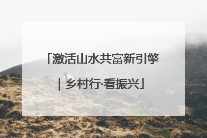 激活山水共富新引擎｜乡村行·看振兴