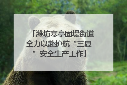 潍坊寒亭固堤街道全力以赴护航“三夏”安全生产工作