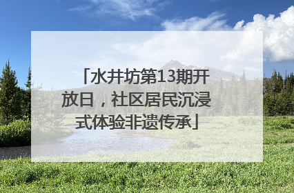 水井坊第13期开放日，社区居民沉浸式体验非遗传承