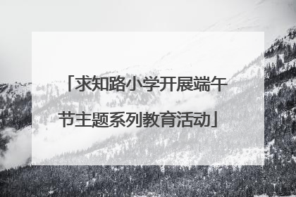 求知路小学开展端午节主题系列教育活动