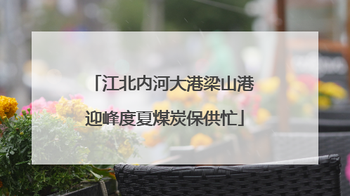 江北内河大港梁山港迎峰度夏煤炭保供忙