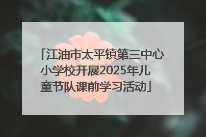江油市太平镇第三中心小学校开展2025年儿童节队课前学习活动
