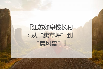 江苏如皋钱长村：从“卖草坪”到“卖风景”