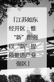 江苏如东经开区：惟“新”图强以“新”提质推进产业强区