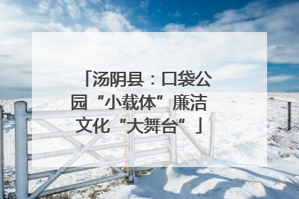 汤阴县：口袋公园“小载体”廉洁文化“大舞台”