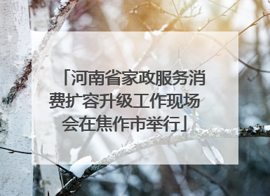 河南省家政服务消费扩容升级工作现场会在焦作市举行