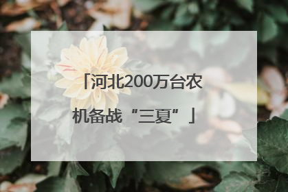 河北200万台农机备战“三夏”