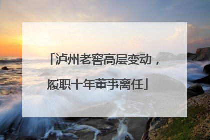 泸州老窖高层变动，履职十年董事离任