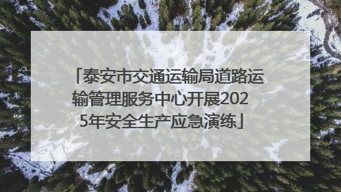 泰安市交通运输局道路运输管理服务中心开展2025年安全生产应急演练