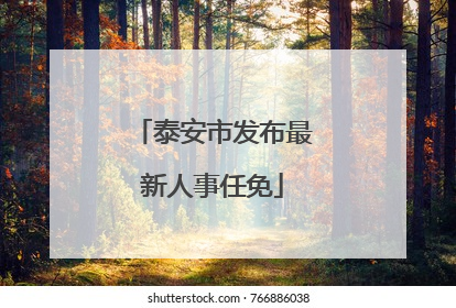 泰安市发布最新人事任免